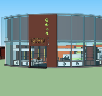 现代商场su模型