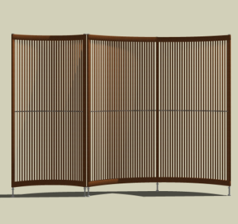 中式屏风隔断su模型