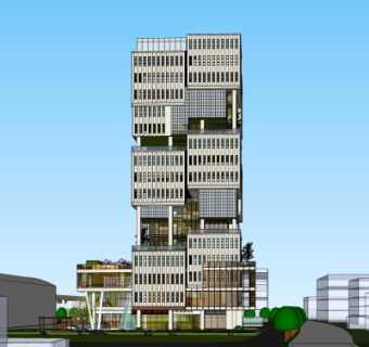 现代办公楼su模型