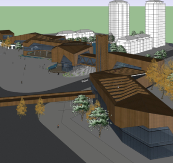 现代建筑外观su模型