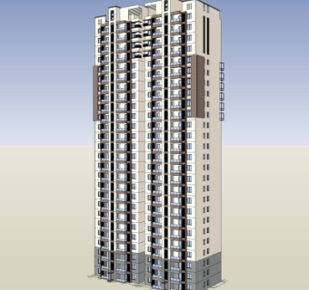 现代住宅楼外观su模型