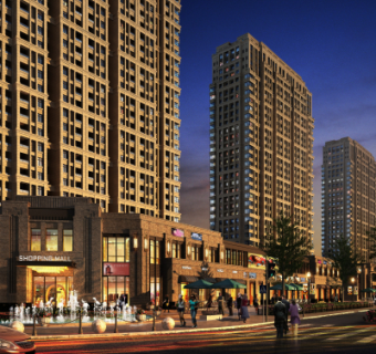 新古典商业街su模型