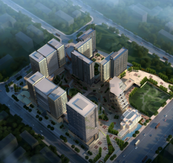 现代商业区规划su模型