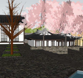 韩式商业会所su模型