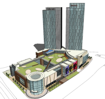 现代商业广场su模型