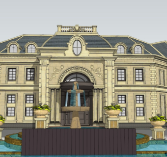 法式商业会所su模型