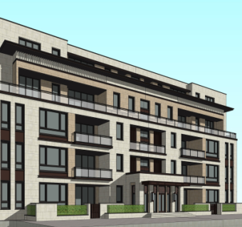 新中式公寓楼su模型