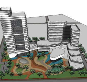 现代酒店su模型