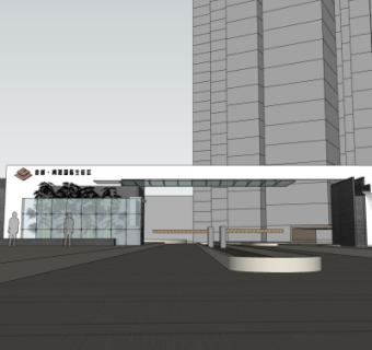 现代小区大门su模型