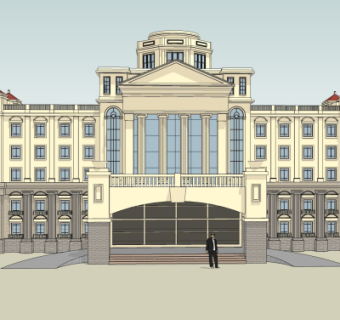 新古典酒店su模型