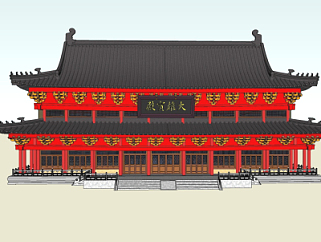 中式<em>寺庙</em>su模型