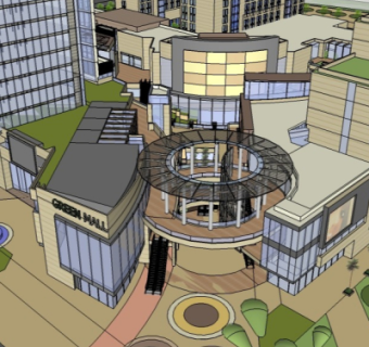 现代商业街su模型