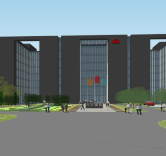 现代大厦su模型