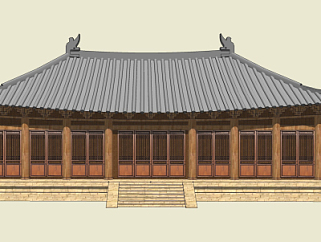中式<em>房屋建筑</em>su模型