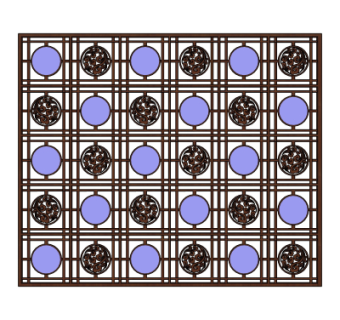 中式屏风隔断su模型
