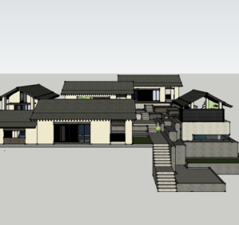 中式四合院su模型