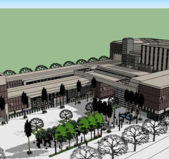 现代商业街su模型