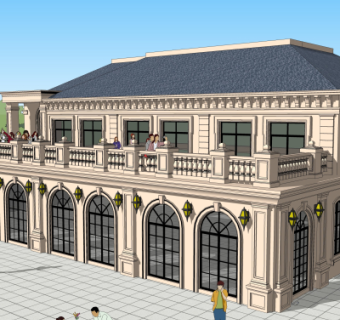 法式沿街商业建筑su模型