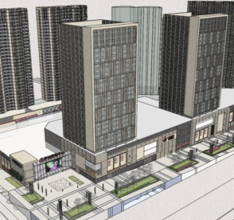 现代商业街su模型