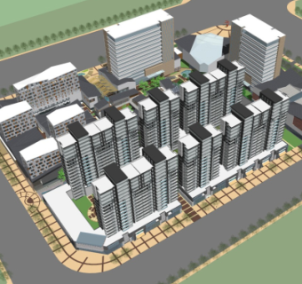 现代商业小区规划su模型