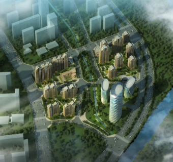 现代小区规划su模型