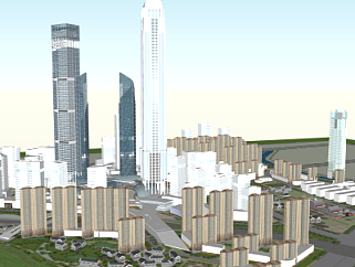 现代<em>城市建筑</em>外观su模型