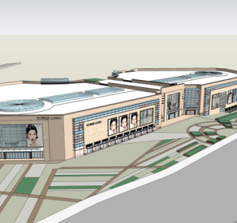 现代商场外观su模型