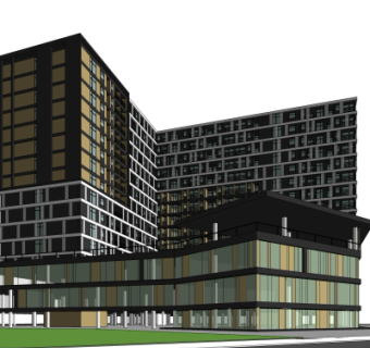 现代办公楼su模型