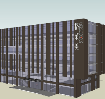 现代办公楼外观su模型