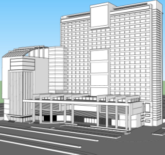 现代办公楼外观su模型