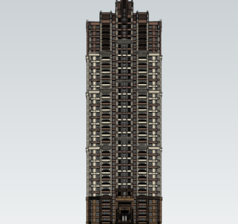 新古典高层公寓楼su模型