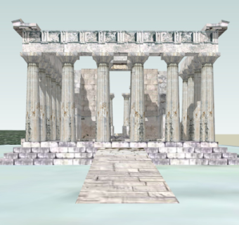 欧式古典雅典神庙su模型