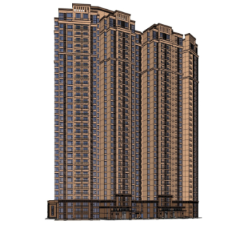 新古典超高层公寓楼su模型