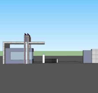 现代门卫室免费su模型