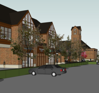 欧式沿街商业建筑su模型