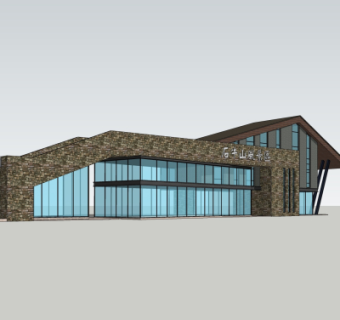 新中式景区门头su模型