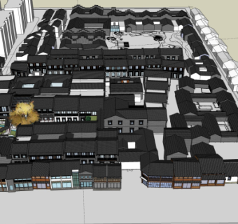 中式建筑外观su模型