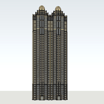 新古典高层公寓楼su模型