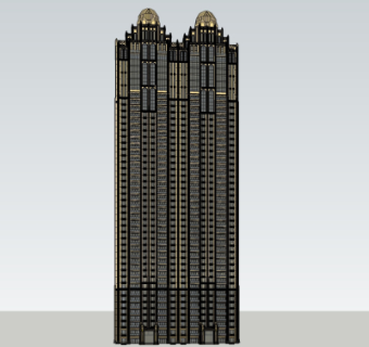 新古典高层公寓楼su模型