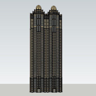 新古典高层公寓楼su模型