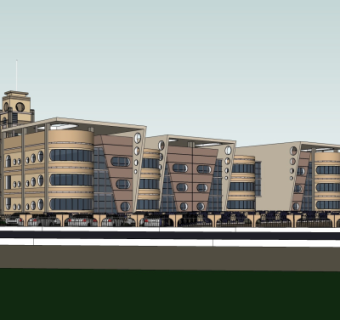 现代办公楼su模型