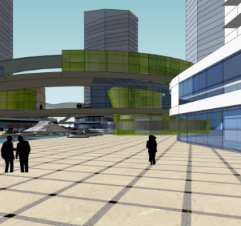 现代商业街局部su模型