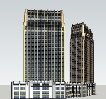 新古典高层办公楼su模型