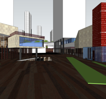 现代商业街局部su模型