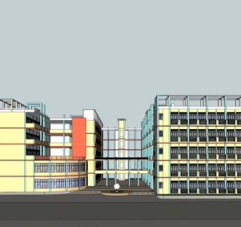 现代教学楼su模型