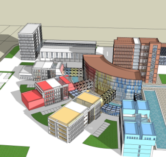 现代幼儿园su模型