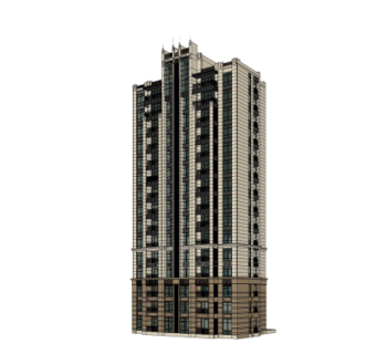 新古典高层公寓楼su模型