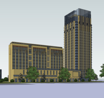 新古典办公楼su模型