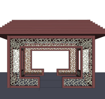 中式凉亭su模型