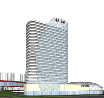 现代办公楼su模型